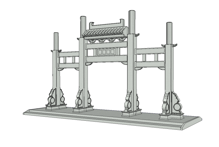 古建筑装修保证措施资料下载-中式古建筑-25个古建古建牌坊类