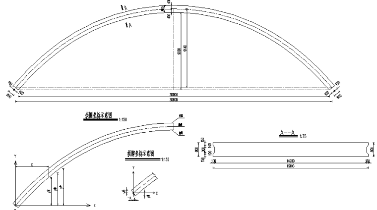 城市道路主干路网跨河流拱桥施工图_3