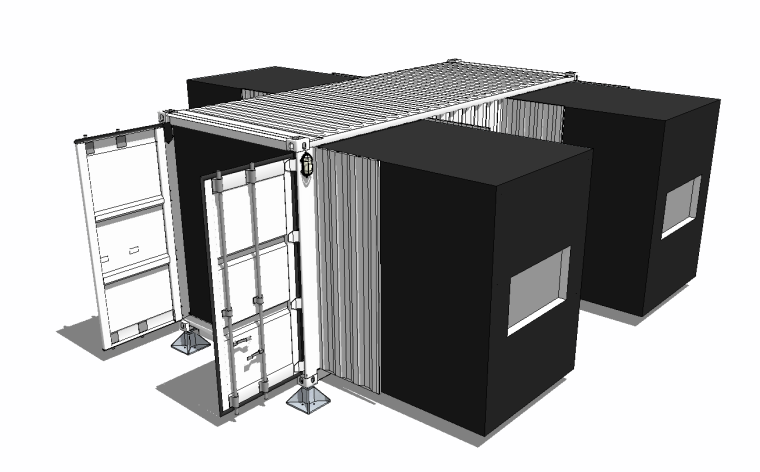 10组SU草图大师创意集装箱建筑素材 (五)_9