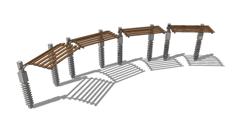 6组现代廊架SU草图大师模型素材(六)_5