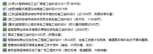 江苏房建全套资料下载-一键下载：房建施工组织设计（1.02G）