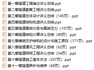 超全工程力学讲义资料下载-11篇隧道施工全套讲义合集，一键下载！