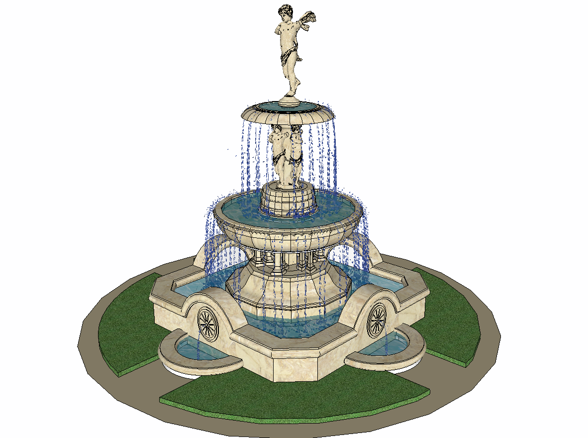 园林景观特色设计喷泉草图大师模型-69个-sketchup模型-筑龙渲染表现论坛