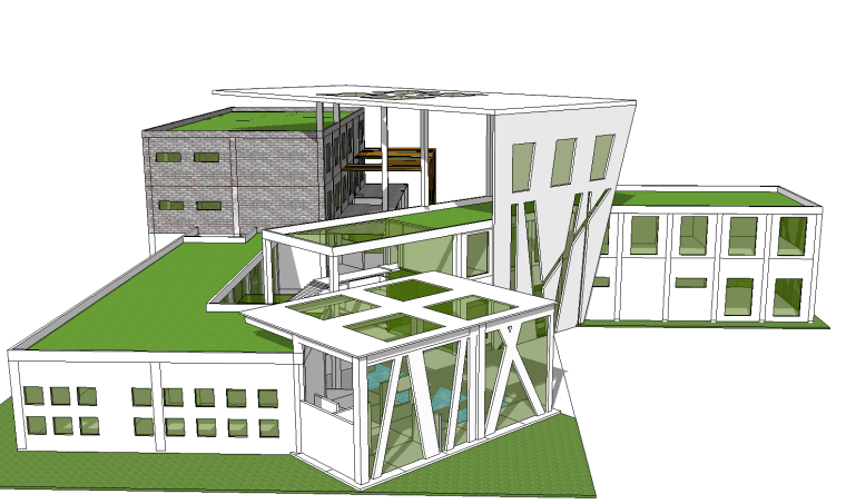 创意景墙su模型资料下载-六套创意生态建筑SU模型设计