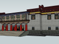 豪华古老中式古建筑酒店SU模型设计