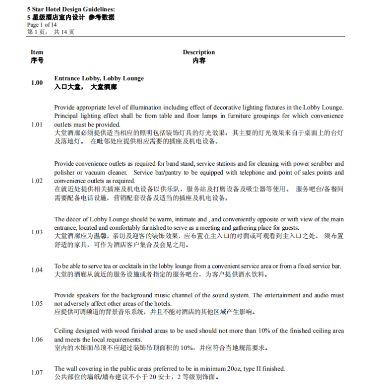 4星级酒店室内酒店资料下载-五星级酒店室内设计参考数据