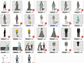 20组服装店橱窗模特SU模型设计素材