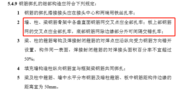 [提问]钢筋满绑和梅花绑扎哪本规范有明确要求?