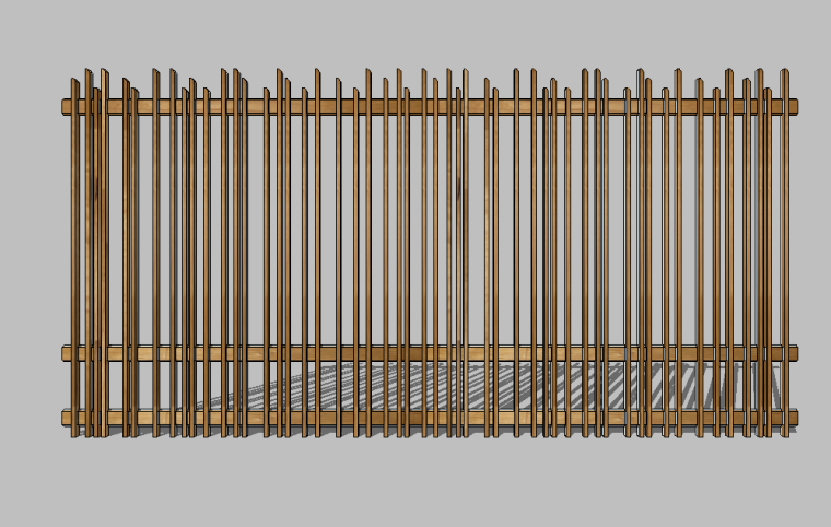 48组私家花园庭院木质围栏围挡栅栏SU模型_7