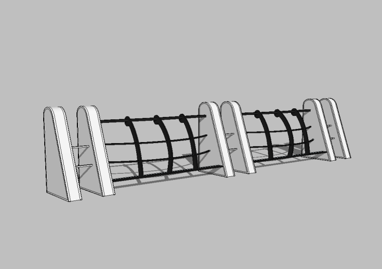 33组不锈钢栏杆SU模型景观设计素材_3