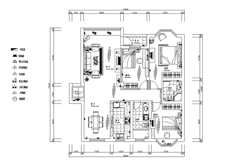 [福建]漳州某住宅三居室设计施工图_4