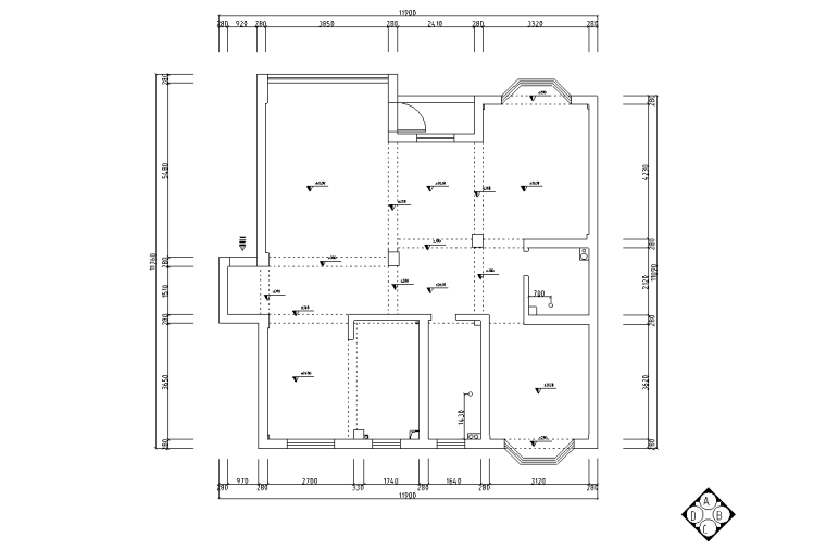 [福建]漳州某住宅三居室设计施工图_1