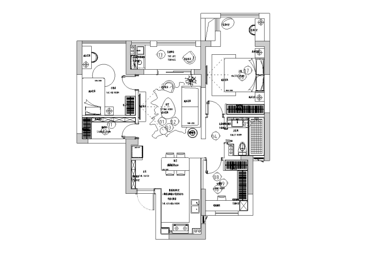 [福建]厦门简约二居室住宅施工图_附效果图_7