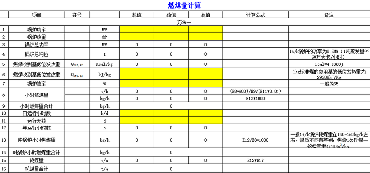 室内污染物检测咨询方案资料下载-锅炉污染物计算工具