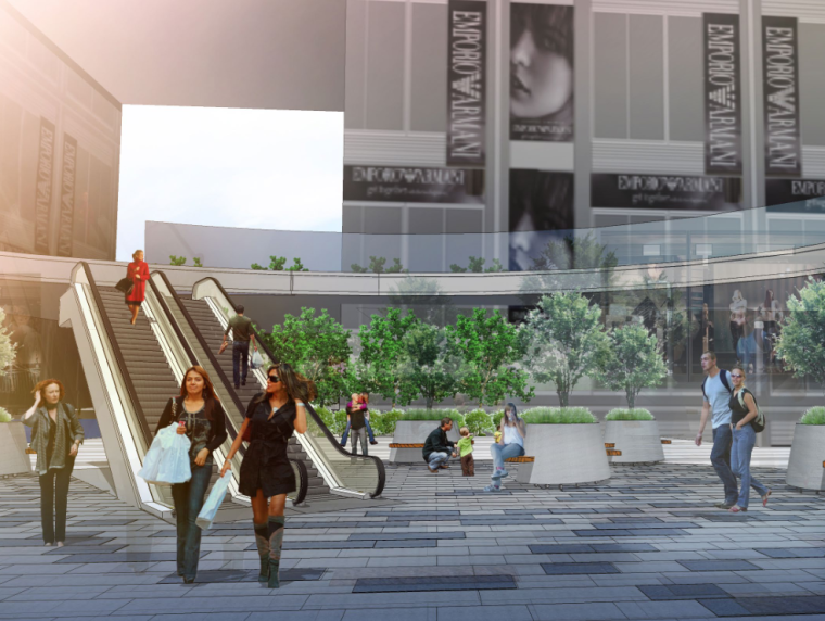 商业屋顶景观案例实景资料下载-[重庆]现代简洁商业广场街景观方案设计