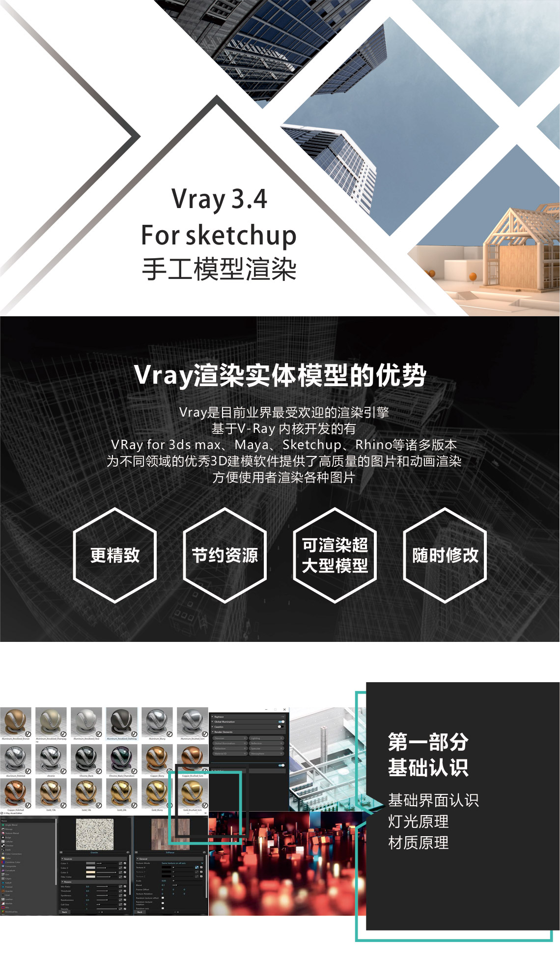 vray3.4 for su 是这个课程使用的软件版本。主要目的是为了让大家用最快的方法去学会一种表达形式。" style="width:1140px;