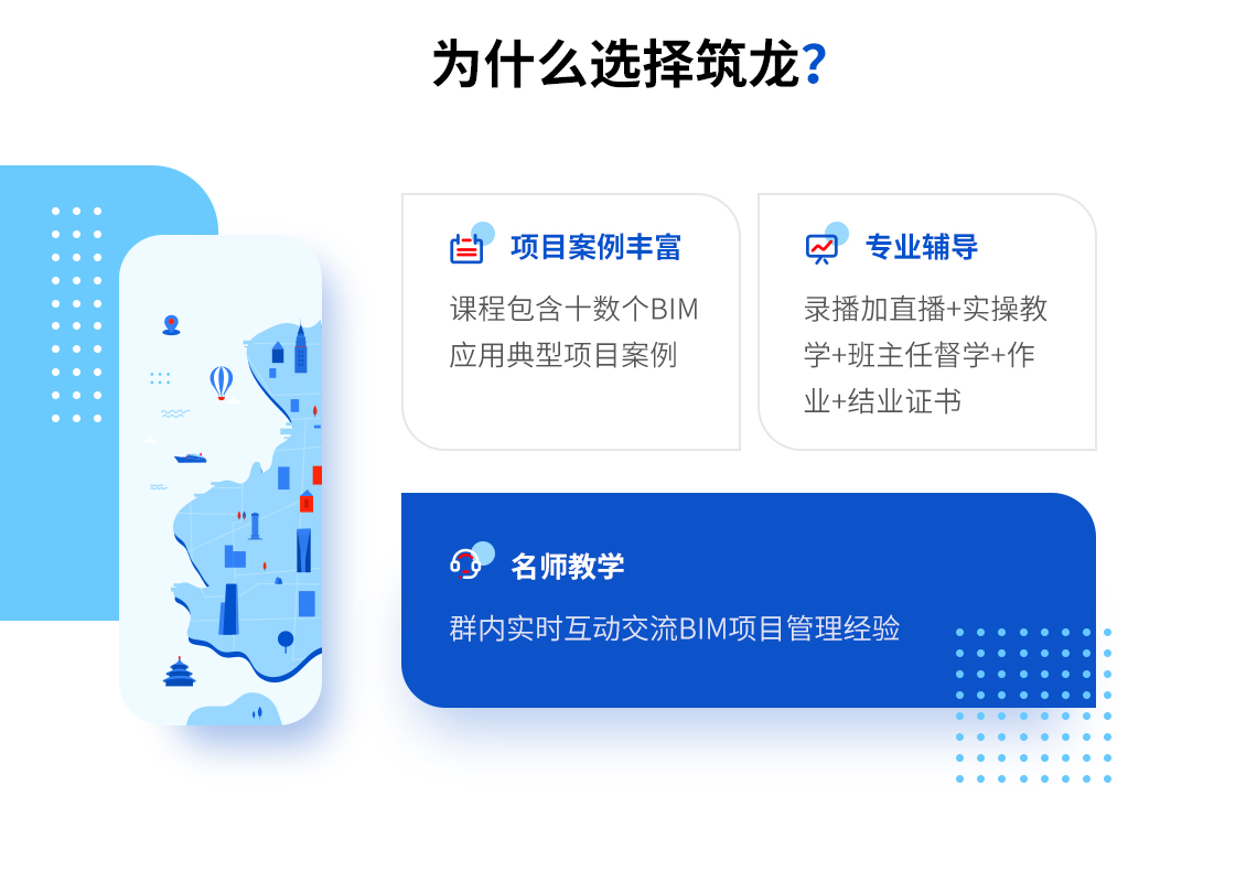 BIM技术施工管理与应用实战高级研修班课程案例来自于中冶、中天真实项目管理经验，筑龙学社会提供专业辅导，并且学员群内实时互动交流BIM项目管理经验。" style="width:1140px;