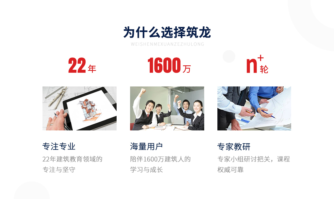 筑龙22年专注建筑教育领域，拥有海量用户，陪伴1600万建筑人的学习与成长，专家小组研讨把关，权威可靠。" style="width:1140px;