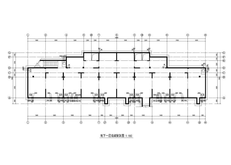 23层剪力墙框架结构住宅楼全套施工图-地下一层墙梁留洞图