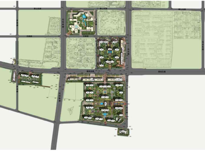 [河南]郑州某住宅区规划建筑方案设计文本-总平面图