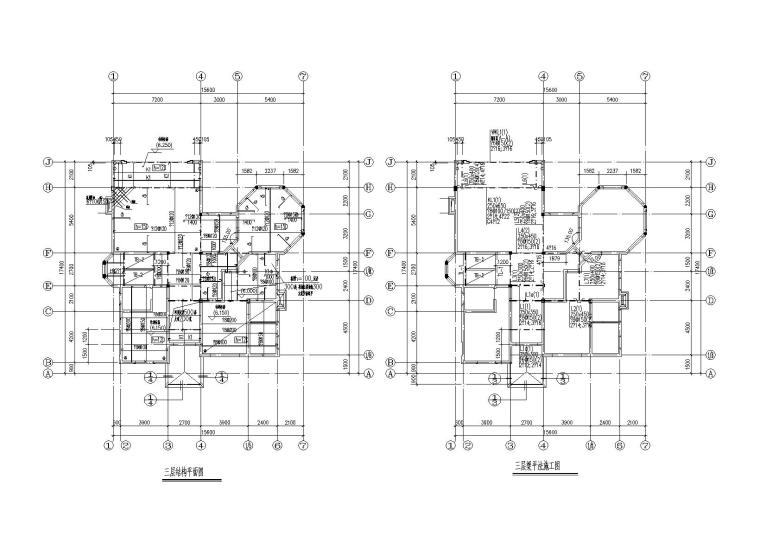 3层楼梯结构施工图资料下载-3层混合结构别墅结构施工图