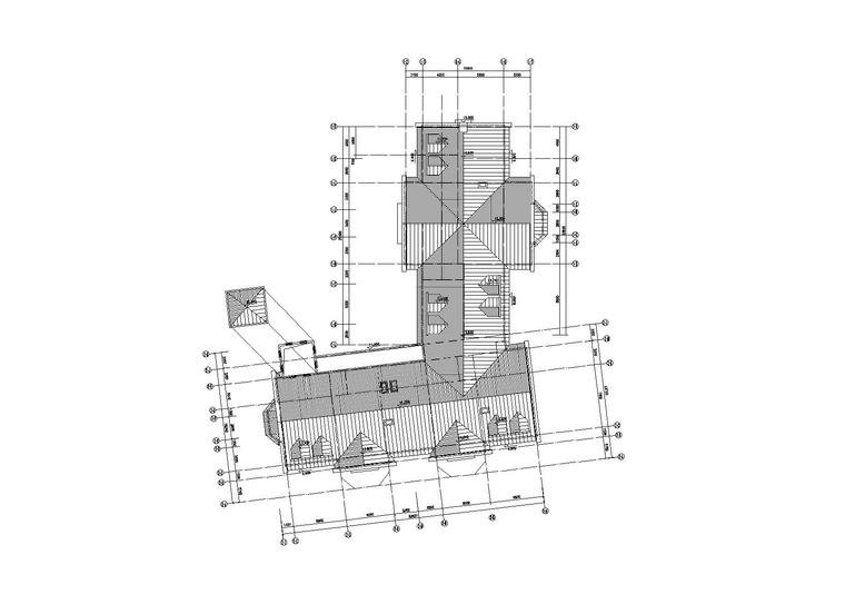 [湖北]武汉合嘉幼儿园建筑施工图(CAD+效果图)-屋顶平面图