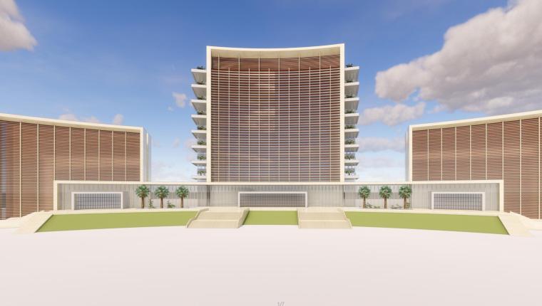 政府付费计算方法资料下载-[海南]三亚政府办公楼方案建筑模型设计（2018年）