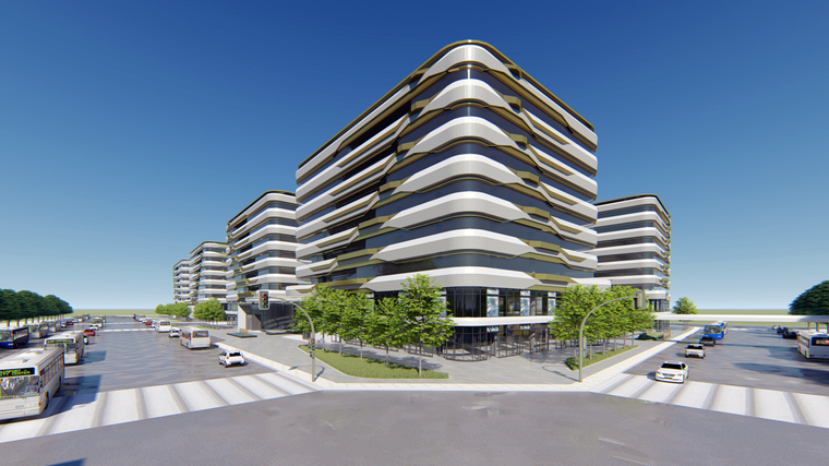 中粮办公楼建筑模型设计(现代线型)