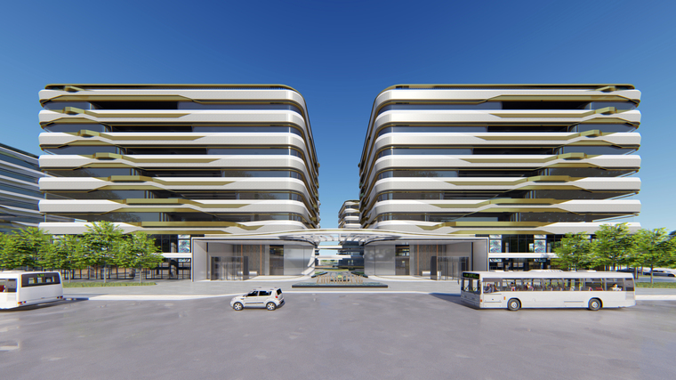 中粮办公楼建筑模型设计(现代线型)