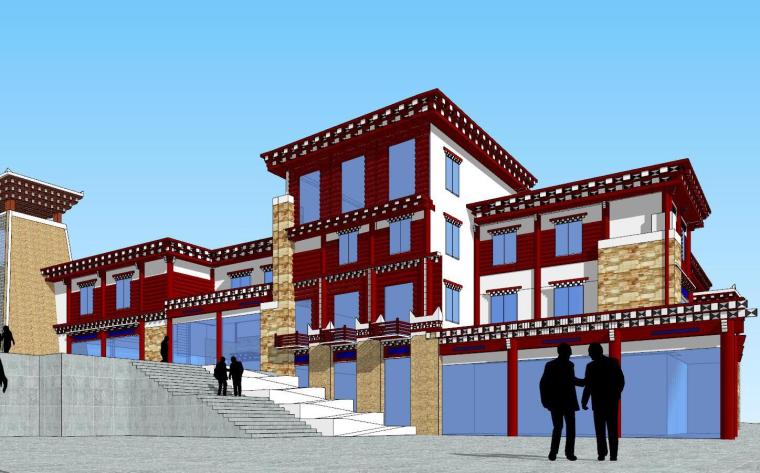 现代藏式建筑设计资料下载-藏式碉楼建筑模型设计