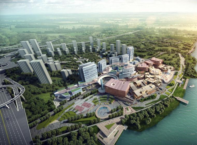 建筑概念模型制作资料下载-[重庆] 巴南区巴滨商业建筑概念设计