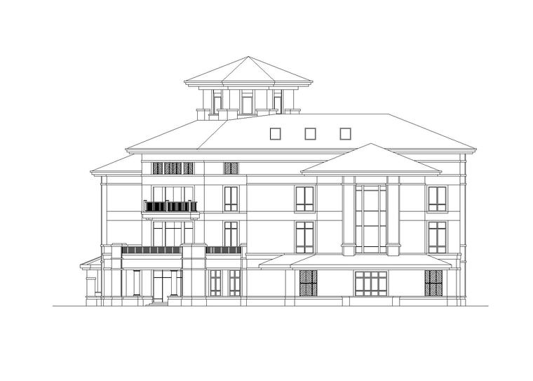 [湖南]长沙绿城育华幼儿园建筑施工图（6班+CAD）-北立面