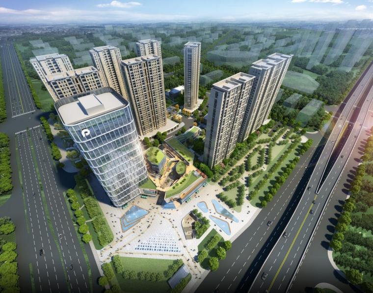 保利堂悦新中式住宅资料下载-[浙江]杭州保利中央公馆商业建筑模型设计（2018年）