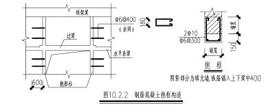 4层钢混框架结构综合楼结构施工图（独立基础+柱下条形基础）-钢混抱框构造