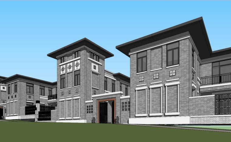 合院建筑模型资料下载-民国风合院别墅建筑模型设计（2018年）