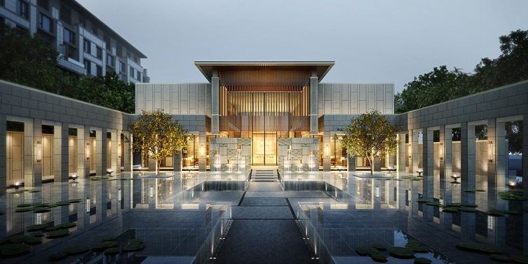 [浙江]杭州金地大运河府新中式示范区建筑模型设计 -sketchup模型-筑龙渲染表现论坛
