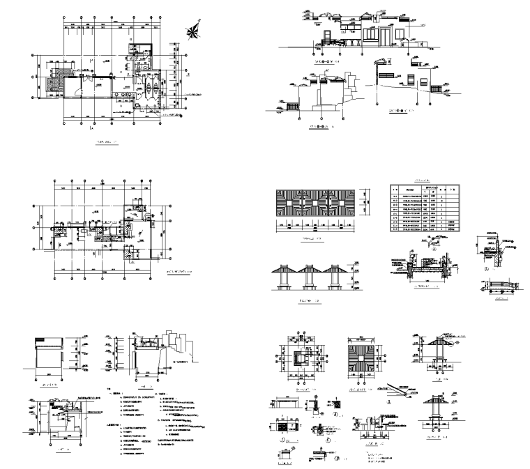 公建电施工图资料下载-园林公建-18套管理房CAD施工图