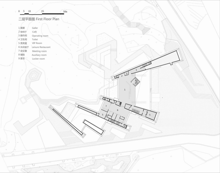 黄土地上错落展开的“折扇”：郑州建业足球小镇游客中心-24