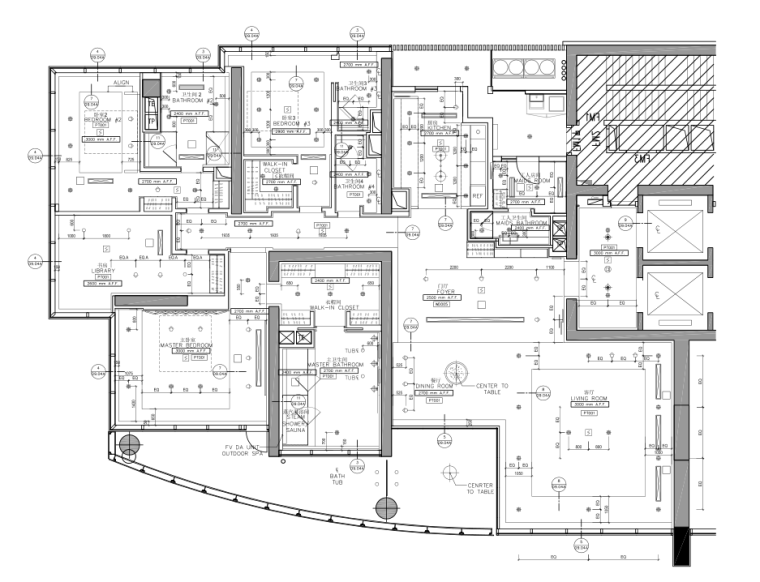 Yabu-广州珠江新城N5-1汇悦台三居室样板房室内装修施工图+设计方案-3吊顶图