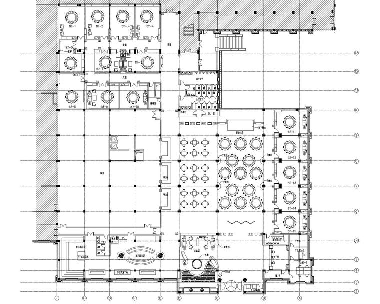 整套室内cad图纸资料下载-安徽芜湖碧桂园酒店餐饮区整套施工图纸