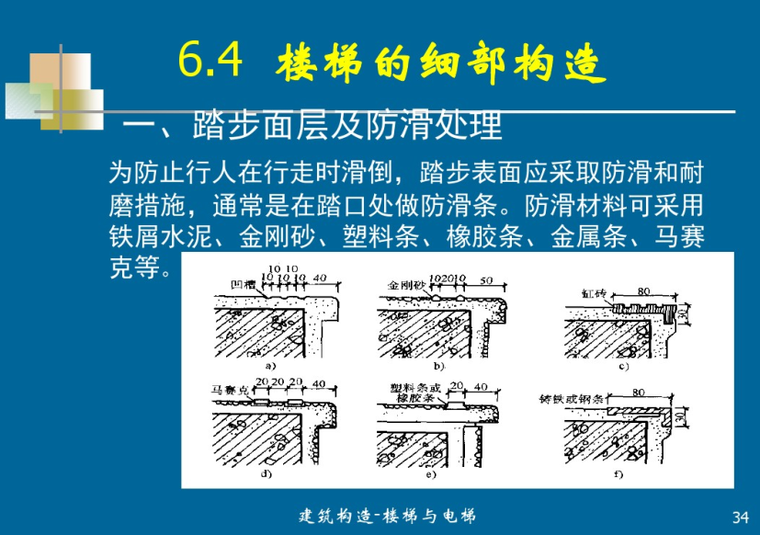 踏步面层及防滑处理