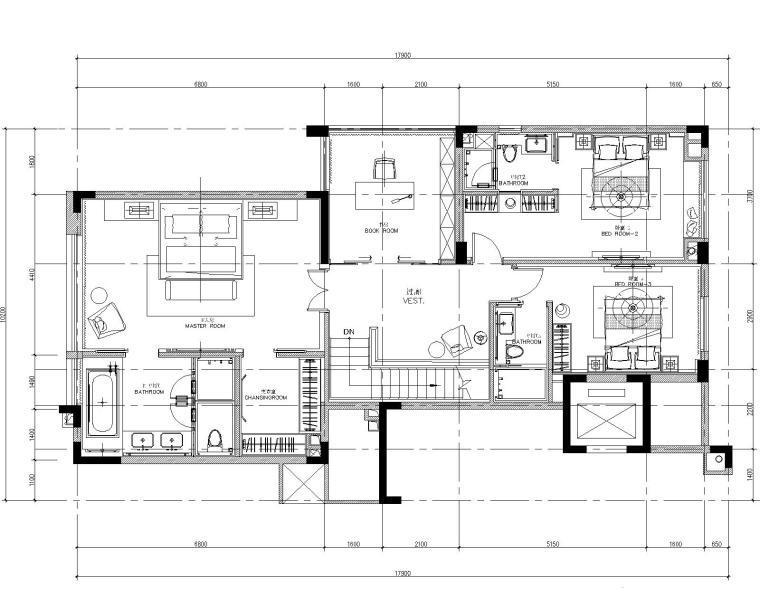 [广东]CCD-深圳盐田京基长岭别墅装修设计施工图+概念设计+效果图-22层