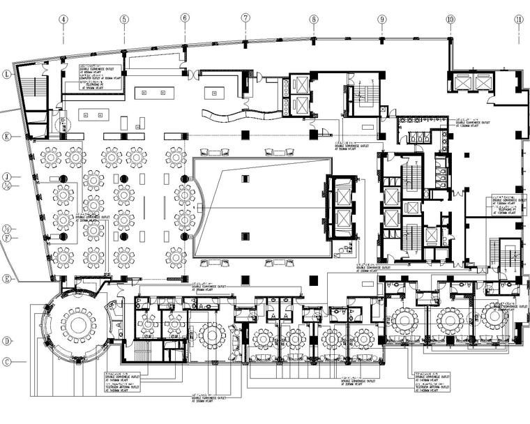 2000平米中餐厅室内装修设计施工图-4电气布置总平面图