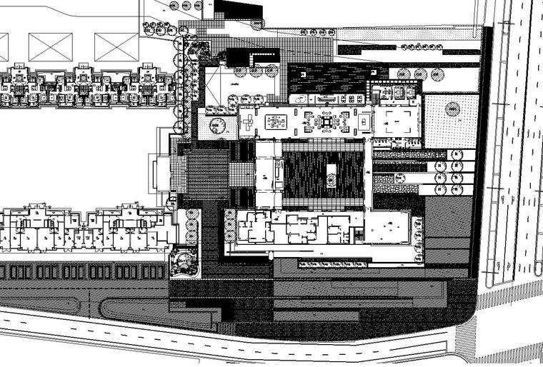 ​[上海]青浦徐泾知名地产天空之城居住区红线内景观施工图设计（植物|CAD）-绿化乔木平面图