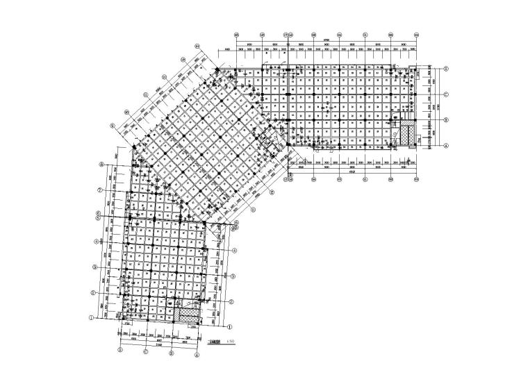 [广东]6层钢混框架结构工业厂房结构施工图-二层板配筋图