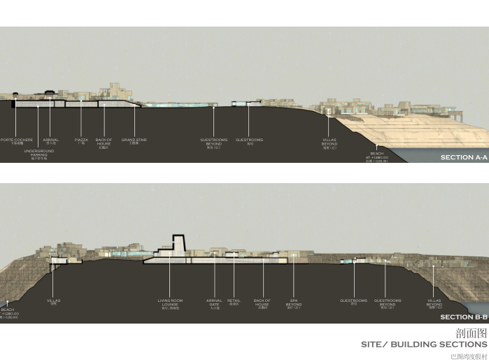 [内蒙古]巴图湾旅游度假村概念设计文本-剖面图