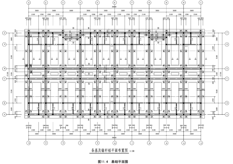 建筑结构施工图培训讲义PPT（内容详细，图纸丰富）-88条基及锚杆桩平面布置图