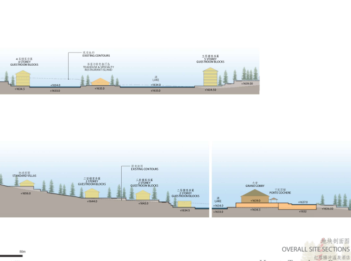 [云南]红塔腾冲温泉酒店最终概念汇报文本（PDF+85页）-地块剖面图