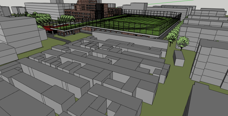 [北京]BIAD-北京大学附属中学体育馆一期教学北楼设计模型（SU+3D）-建筑SU模型（2）