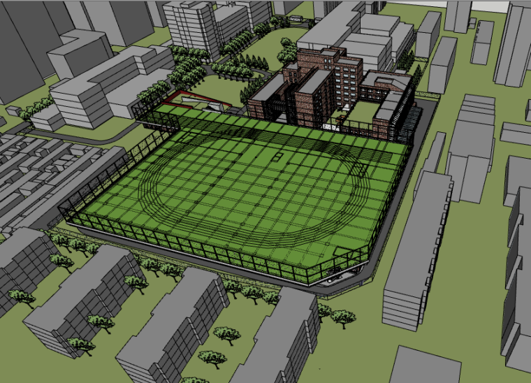 [北京]BIAD-北京大学附属中学体育馆一期教学北楼设计模型（SU+3D）-建筑SU模型（4）